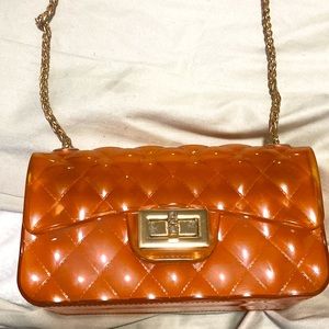 Clear orange purse disinfected ‼️